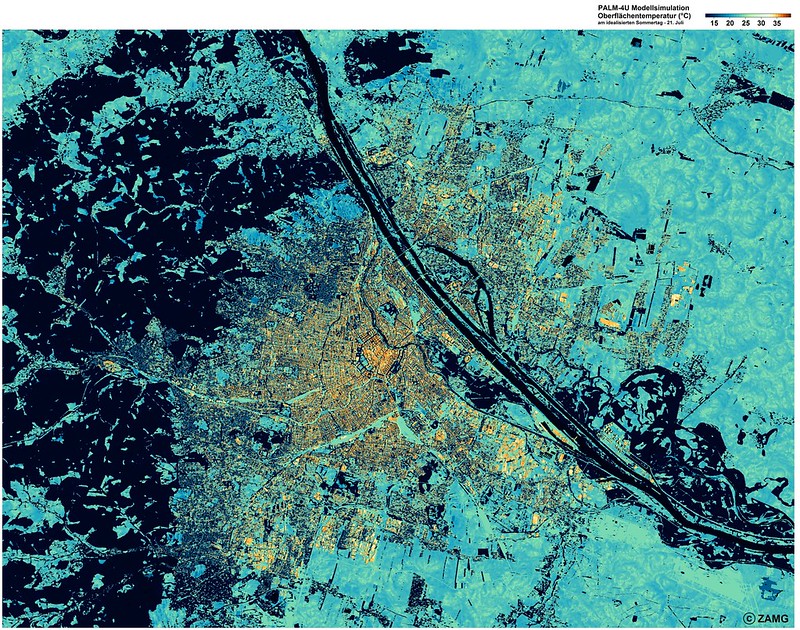 Temperaturunterschiede in Wien - Stadtklimamodell zur Bekämpfung des Klimawandels